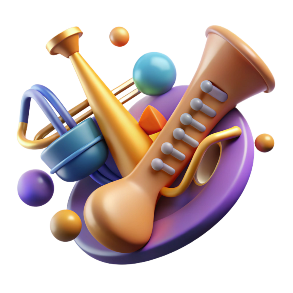 serene nostalgic nordic A stylized, musical instrument with abstract shapes. NO BACKGROUND with Transparent Background. high resolution png