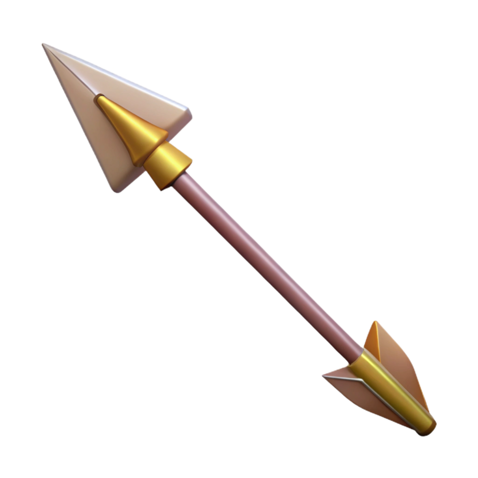 radiant unforgettable A single, sharp elven arrow with intricate fletching, NO BACKGROUND with Transparent Background. png