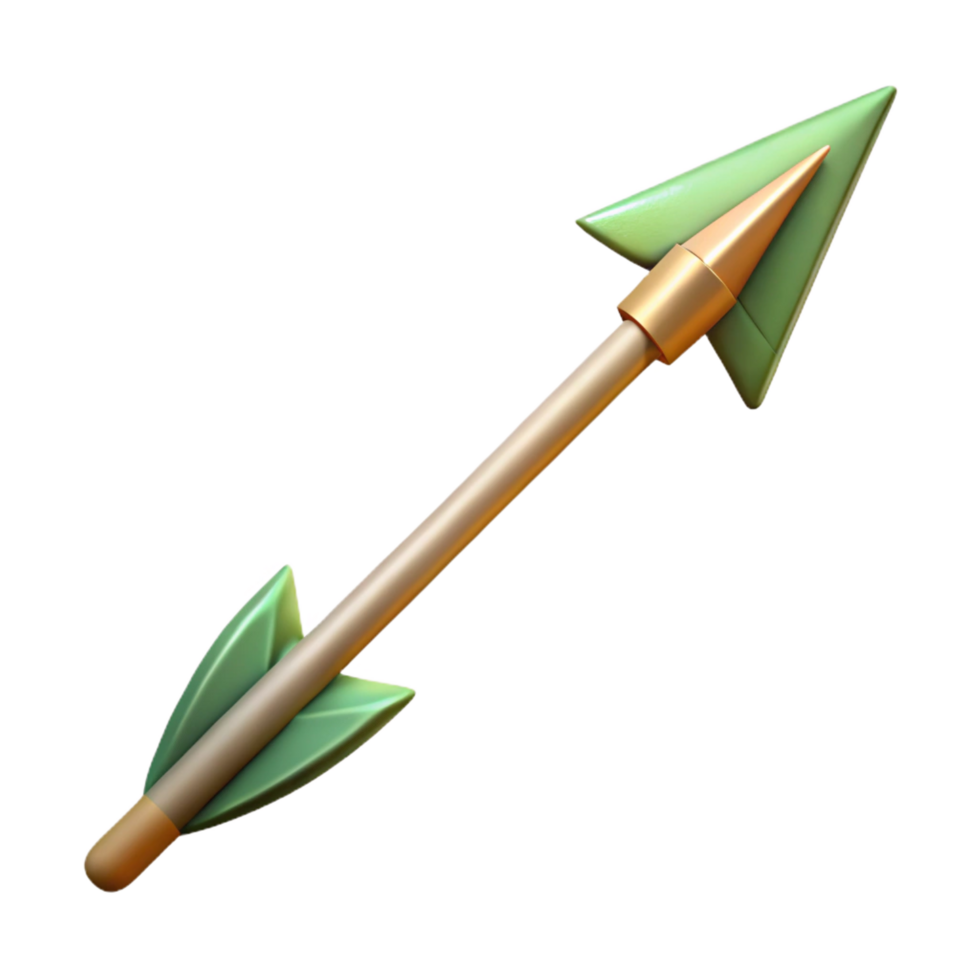 pristine nostalgic geometric A single, sharp elven arrow with intricate fletching, NO BACKGROUND with Transparent Background. ultra HD png