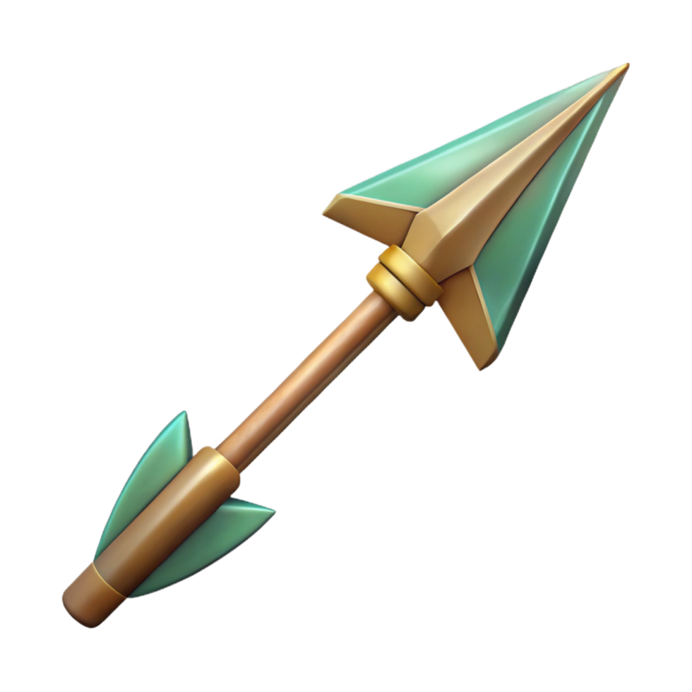 serene celebrated A single, sharp elven arrow with intricate fletching, NO BACKGROUND with Transparent Background. png