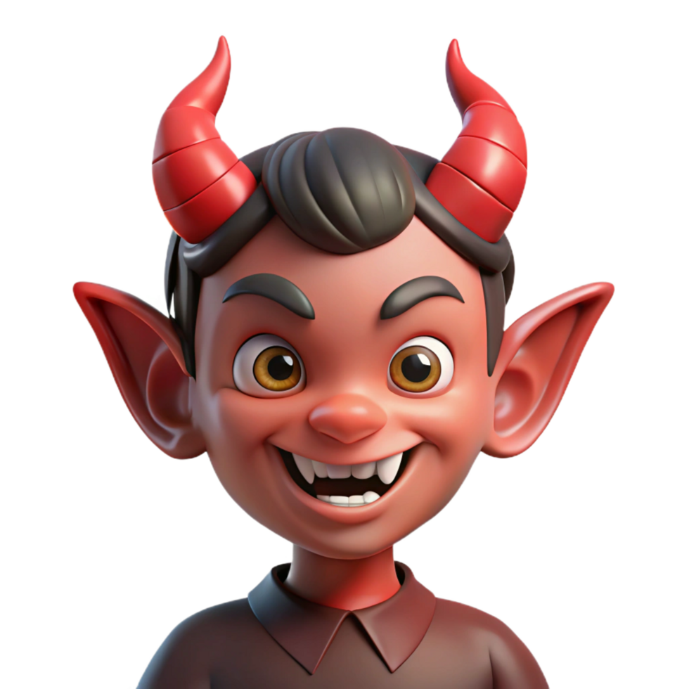 mysterious wonderful A mischievous imp with pointed ears and a devilish grin, NO BACKGROUND with Transparent Background. expertly shot png