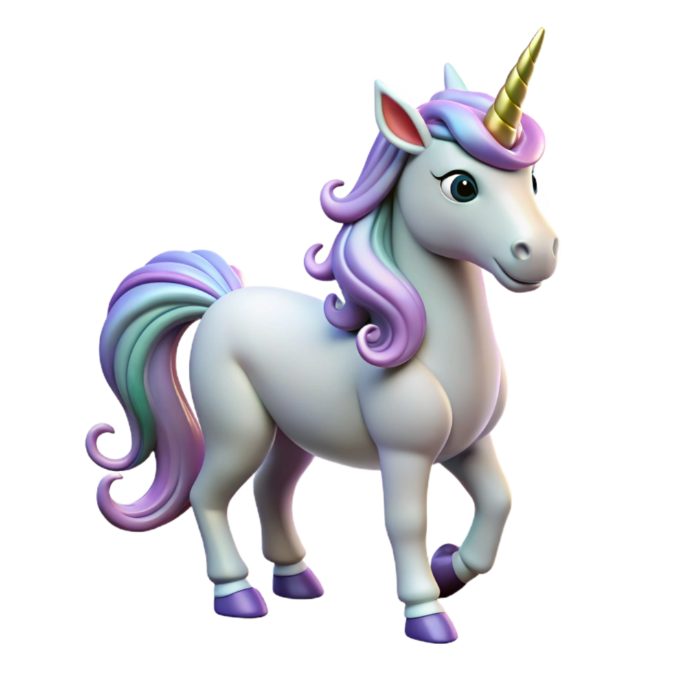 glorious harmonious rustic A majestic unicorn with a spiraling horn, NO BACKGROUND with Transparent Background. impeccable png