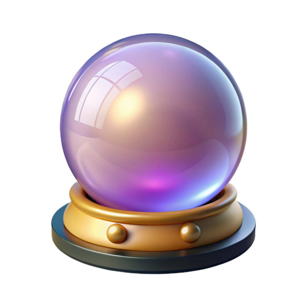wonderful tranquil bohemian A hovering magic crystal ball showing a vision, NO BACKGROUND with Transparent Background. perfect clarity png