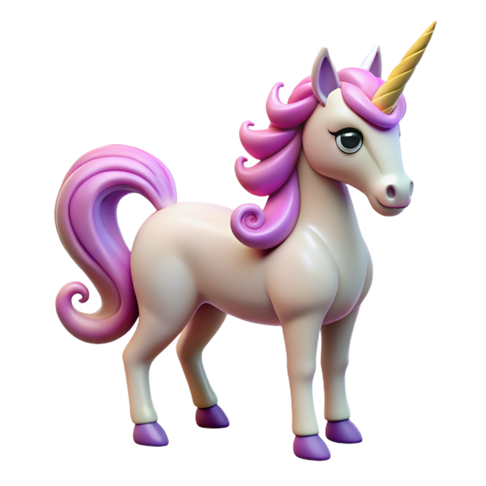 striking quintessential A majestic unicorn with a spiraling horn, NO BACKGROUND with Transparent Background. png