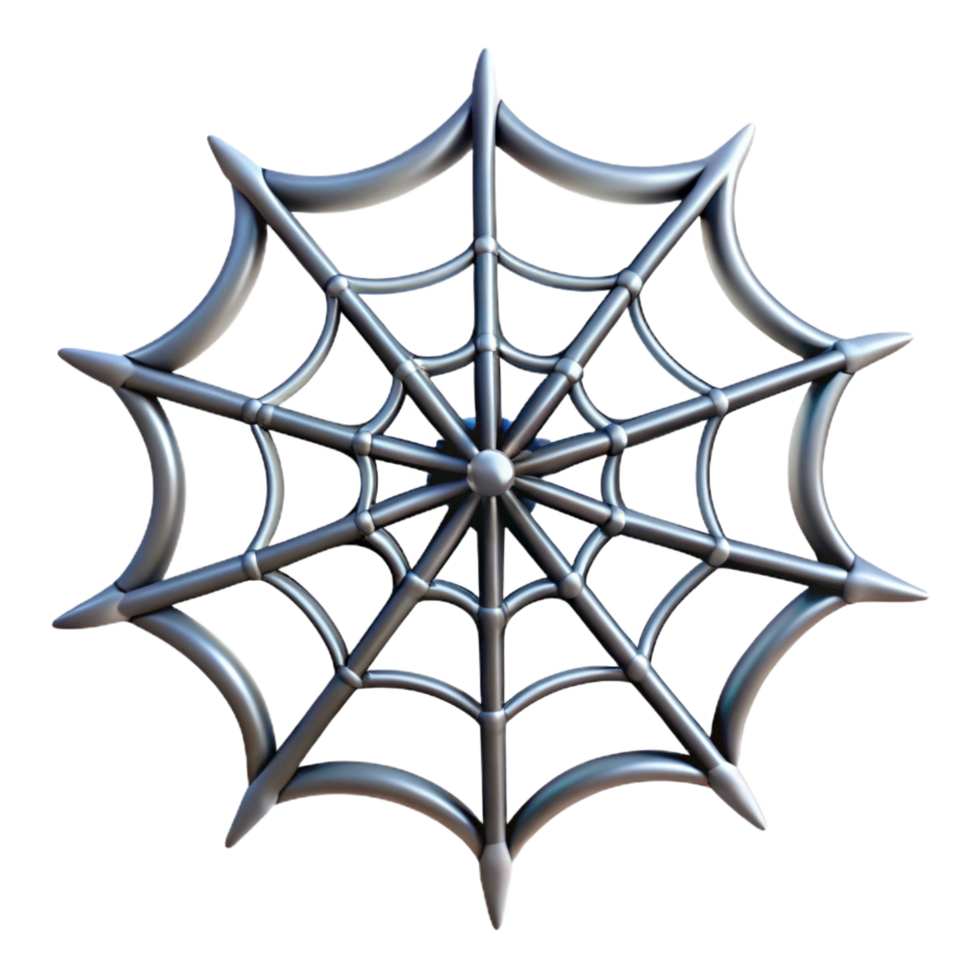 joyful hypnotic A single, intricate spider web glistening with dew, NO BACKGROUND with Transparent Background. ultra HD png