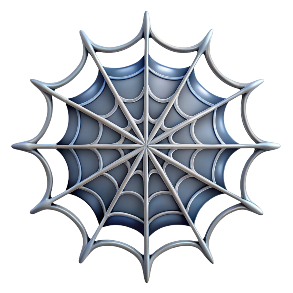 spectacular iconic A single, intricate spider web glistening with dew, NO BACKGROUND with Transparent Background. png