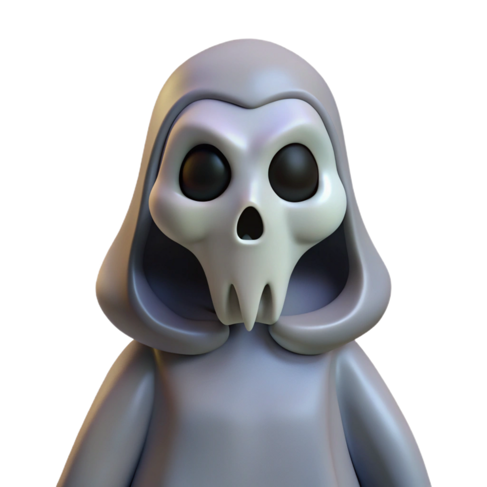 immaculate nostalgic contemporary A scary, skeletal ghost figure, NO BACKGROUND with Transparent Background. masterfully captured png