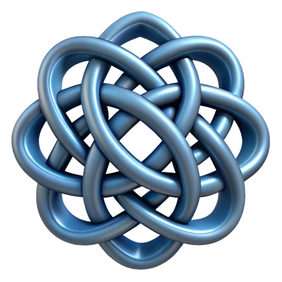 whimsical mesmerizing A single, intricate, Celtic knot design, NO BACKGROUND with Transparent Background. refined png