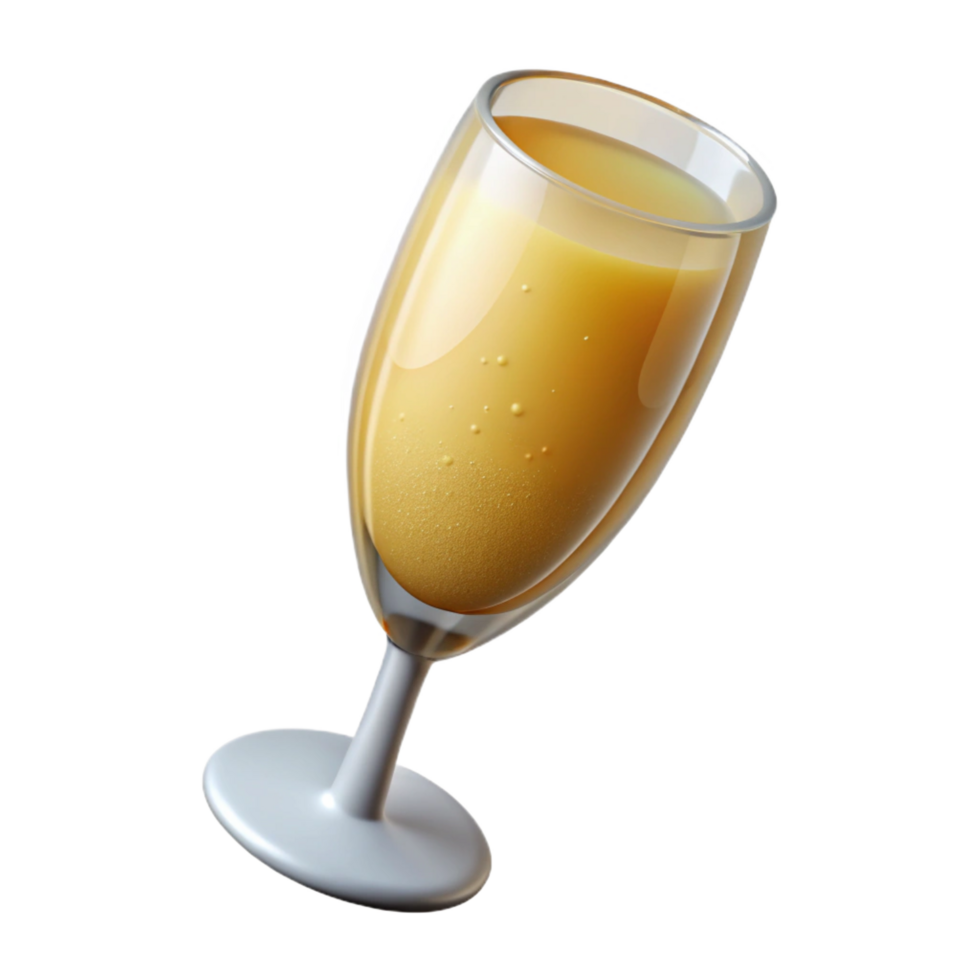 splendid tranquil renaissance A glass of overflowing champagne. NO BACKGROUND with Transparent Background. handcrafted png