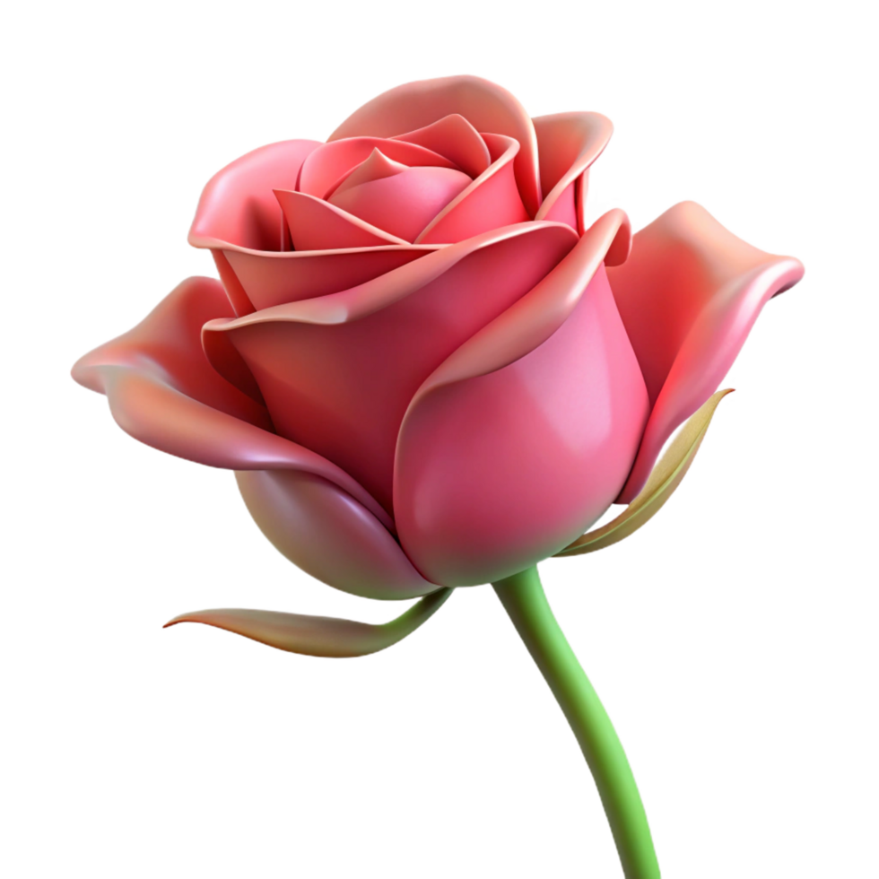 serene whimsical elegant A single, wilting rose. NO BACKGROUND with Transparent Background. studio quality png