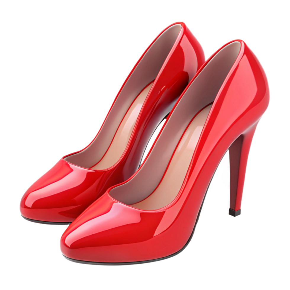 inspired renaissance A pair of red high heels. NO BACKGROUND with Transparent Background. luxury png