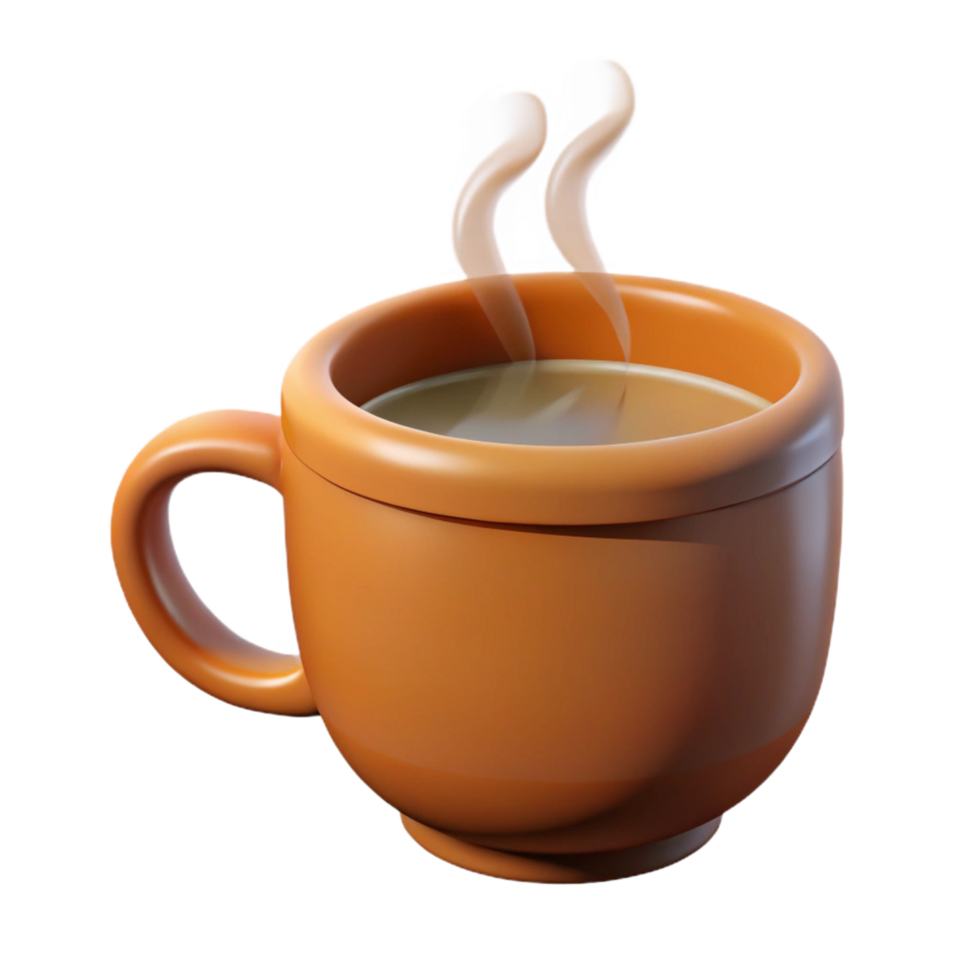 pristine mysterious impressionist A coffee mug with steam rising. NO BACKGROUND with Transparent Background. impeccable png