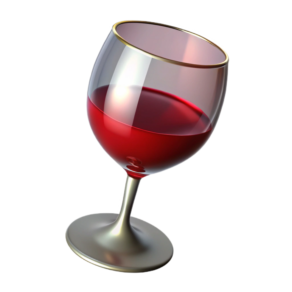 tranquil picturesque A glass of red wine. NO BACKGROUND with Transparent Background. professional png