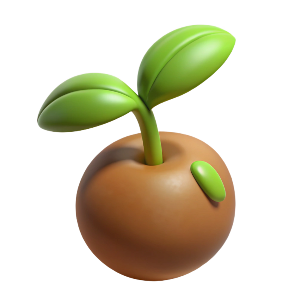 fascinating mid-century A single, sprouting seed. NO BACKGROUND with Transparent Background. original png