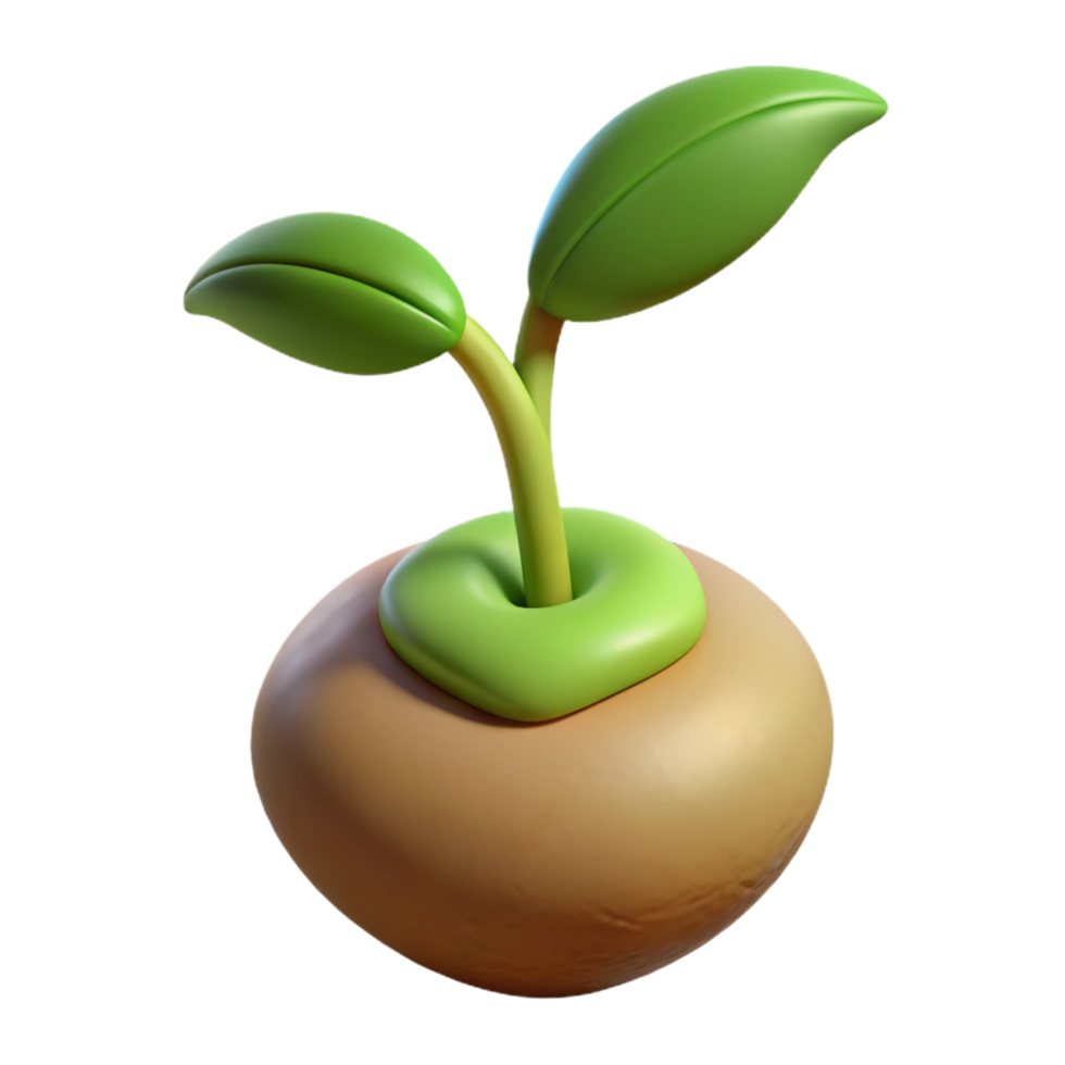 intense magnificent A single, sprouting seed. NO BACKGROUND with Transparent Background. refined png