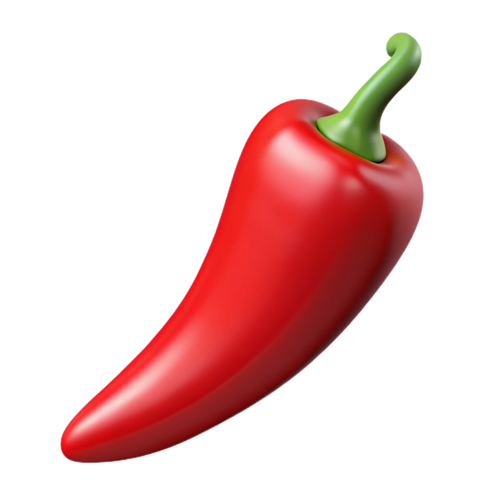romantic wonderful A single, red chili pepper. NO BACKGROUND with Transparent Background. high resolution png