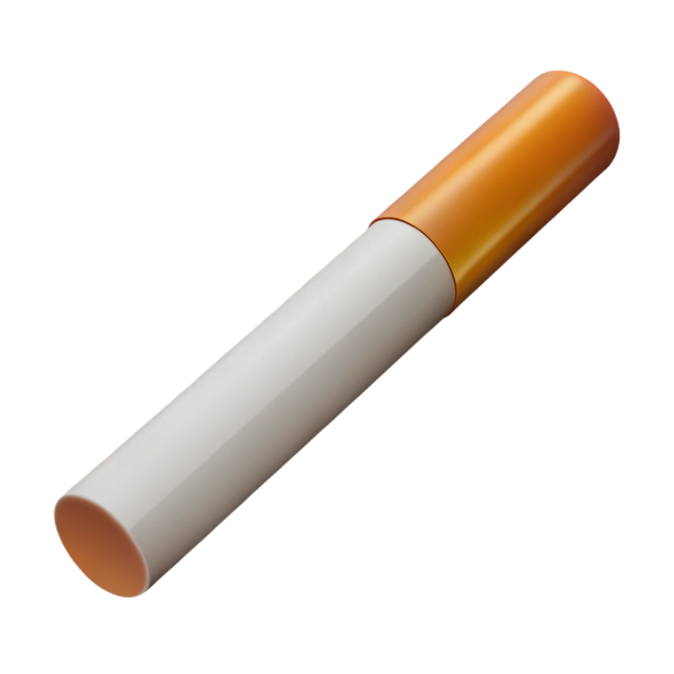 iconic elegant A single, lit cigarette. NO BACKGROUND with Transparent Background. genuine png