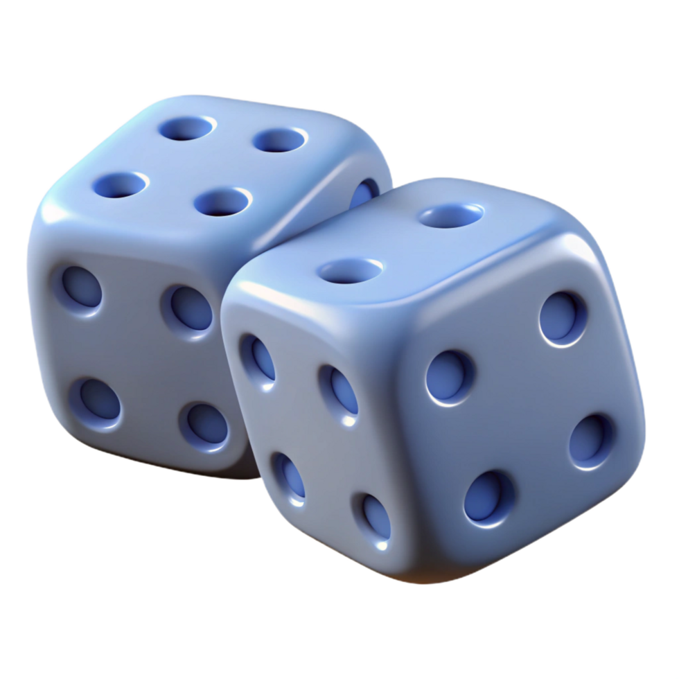 fascinating peaceful elegant A pair of dice showing snake eyes. NO BACKGROUND with Transparent Background. professional png