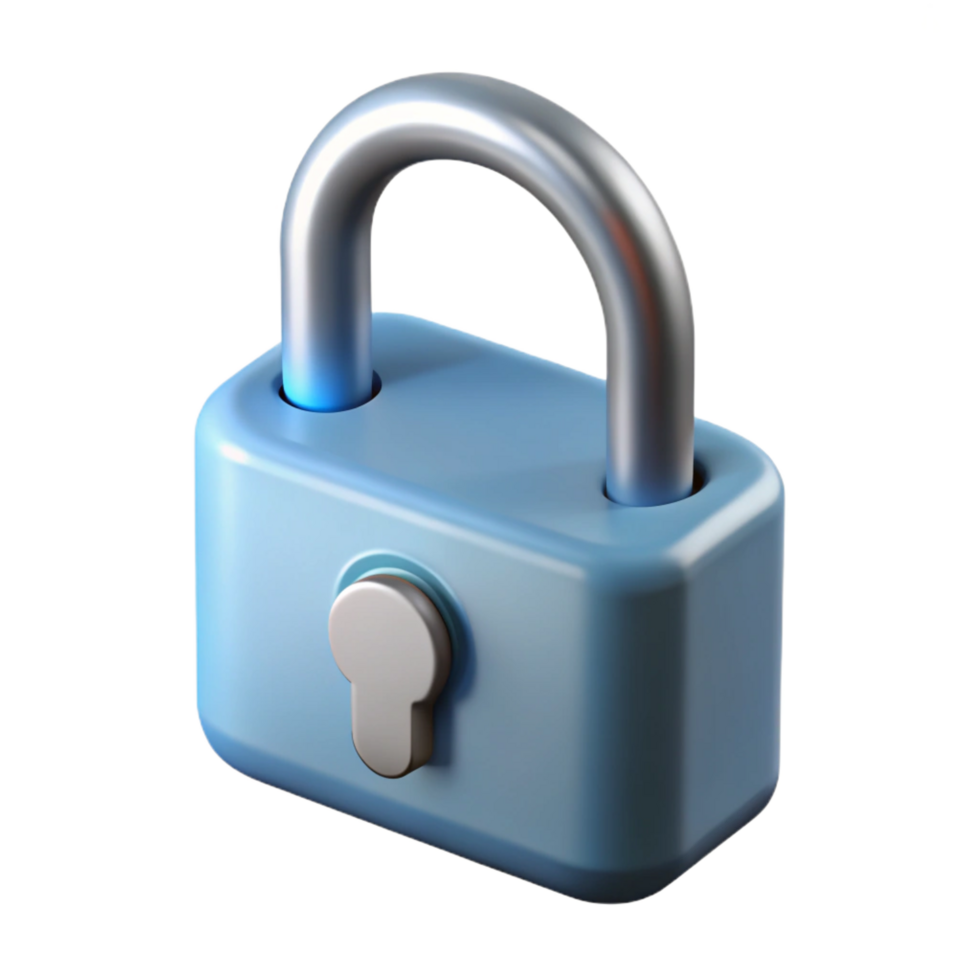 mesmerizing nordic A single, open padlock. NO BACKGROUND with Transparent Background. impeccable png