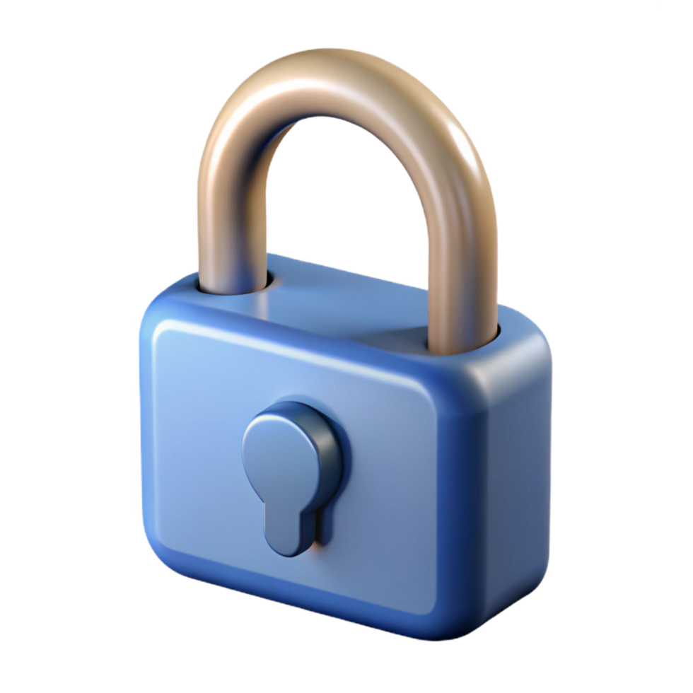 picturesque rustic A single, open padlock. NO BACKGROUND with Transparent Background. luxury png