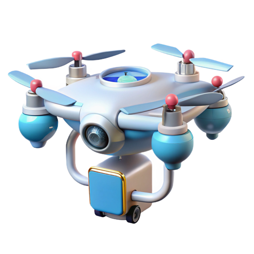wonderful contemporary Advanced medical drone equipped with surgical tools. NO BACKGROUND with Transparent Background. premium png