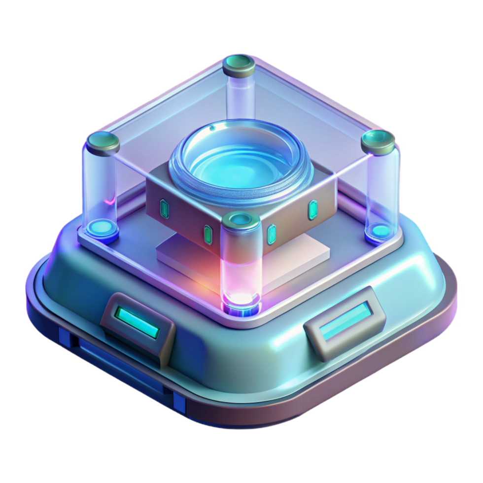 mesmerizing reflective elegant A futuristic communication device with holographic interface. NO BACKGROUND with Transparent Background. impeccable png