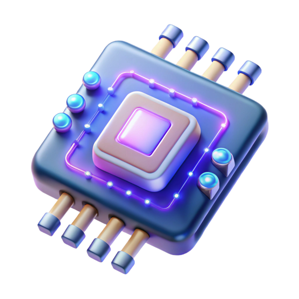 picturesque nostalgic surreal A futuristic data chip with glowing circuits. NO BACKGROUND with Transparent Background. professional png