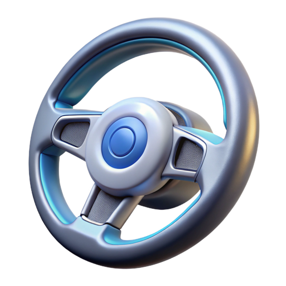 immaculate notable A sleek, futuristic sports car steering wheel. NO BACKGROUND with Transparent Background. png