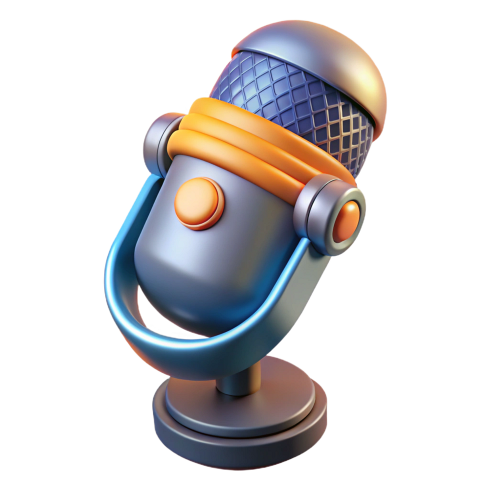 splendid minimalist A futuristic microphone with noise-canceling technology. NO BACKGROUND with Transparent Background. premium png