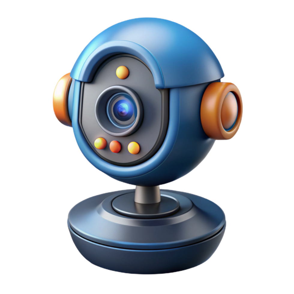 joyful picturesque A high-tech security camera with facial recognition software. NO BACKGROUND with Transparent Background. luxury png