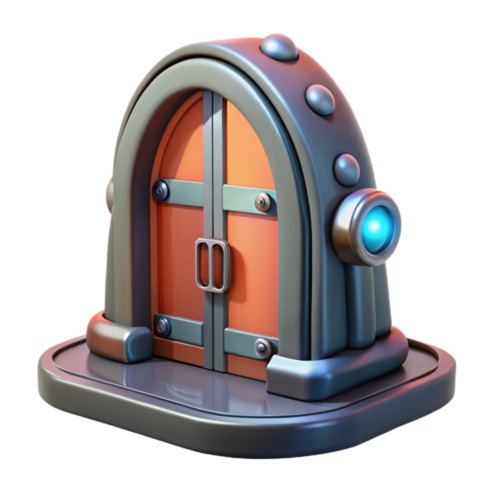 reflective immaculate A high-resolution model of a spaceship door. NO BACKGROUND with Transparent Background. authentic png