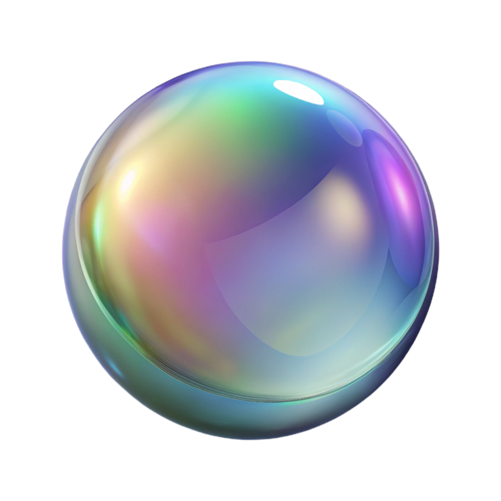 mysterious breathtaking A single, translucent bubble with iridescent hues. NO BACKGROUND with Transparent Background. luxury png