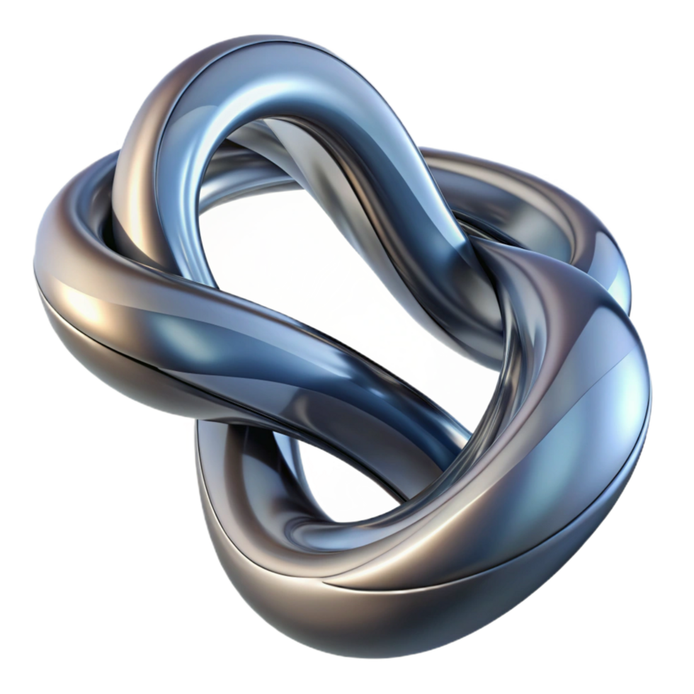 spectacular victorian A twisting, ribbon-like form made of liquid metal. NO BACKGROUND with Transparent Background. authentic png