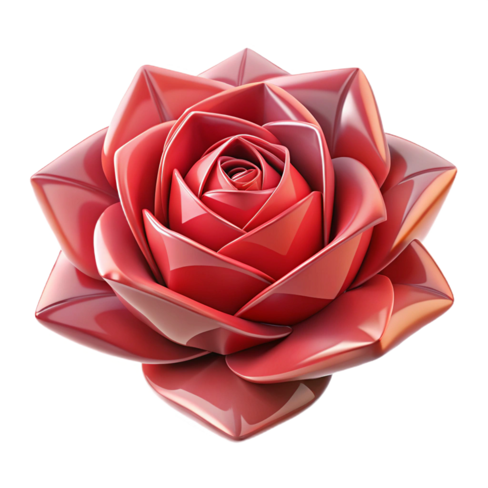 pristine signature A single, blooming rose made entirely of geometric shapes. NO BACKGROUND with Transparent Background. png