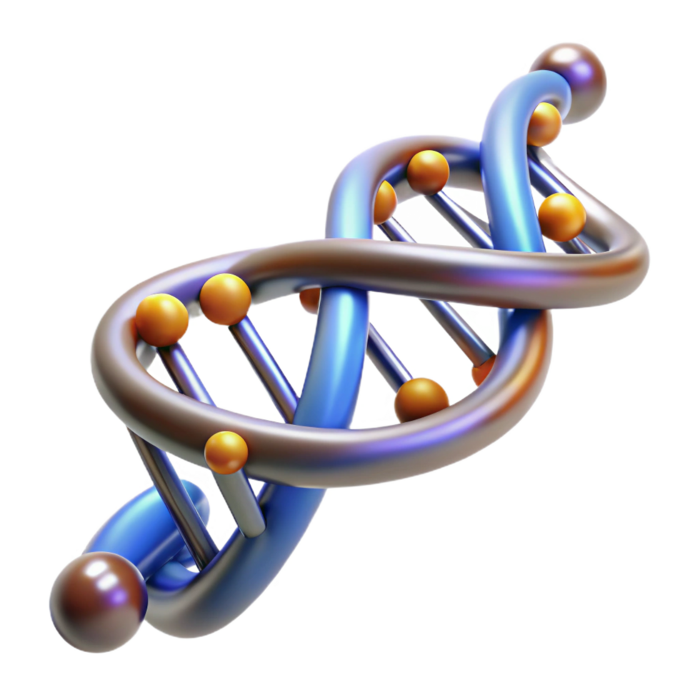 inigualável renascimento uma dna Duplo hélice estrutura com brilhando nucleotídeos. não fundo com transparente fundo. autêntico png