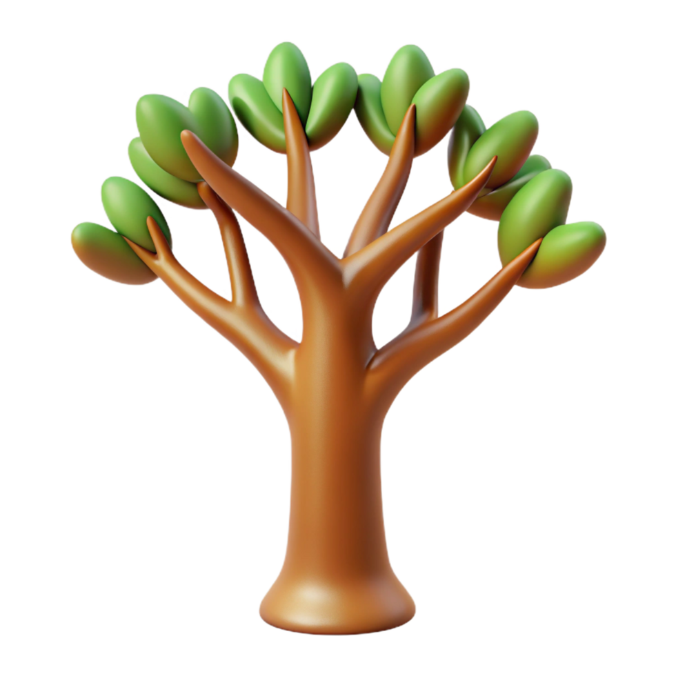 stunning whimsical bohemian A single, stylized tree with branches reaching upwards. NO BACKGROUND with Transparent Background. handcrafted png