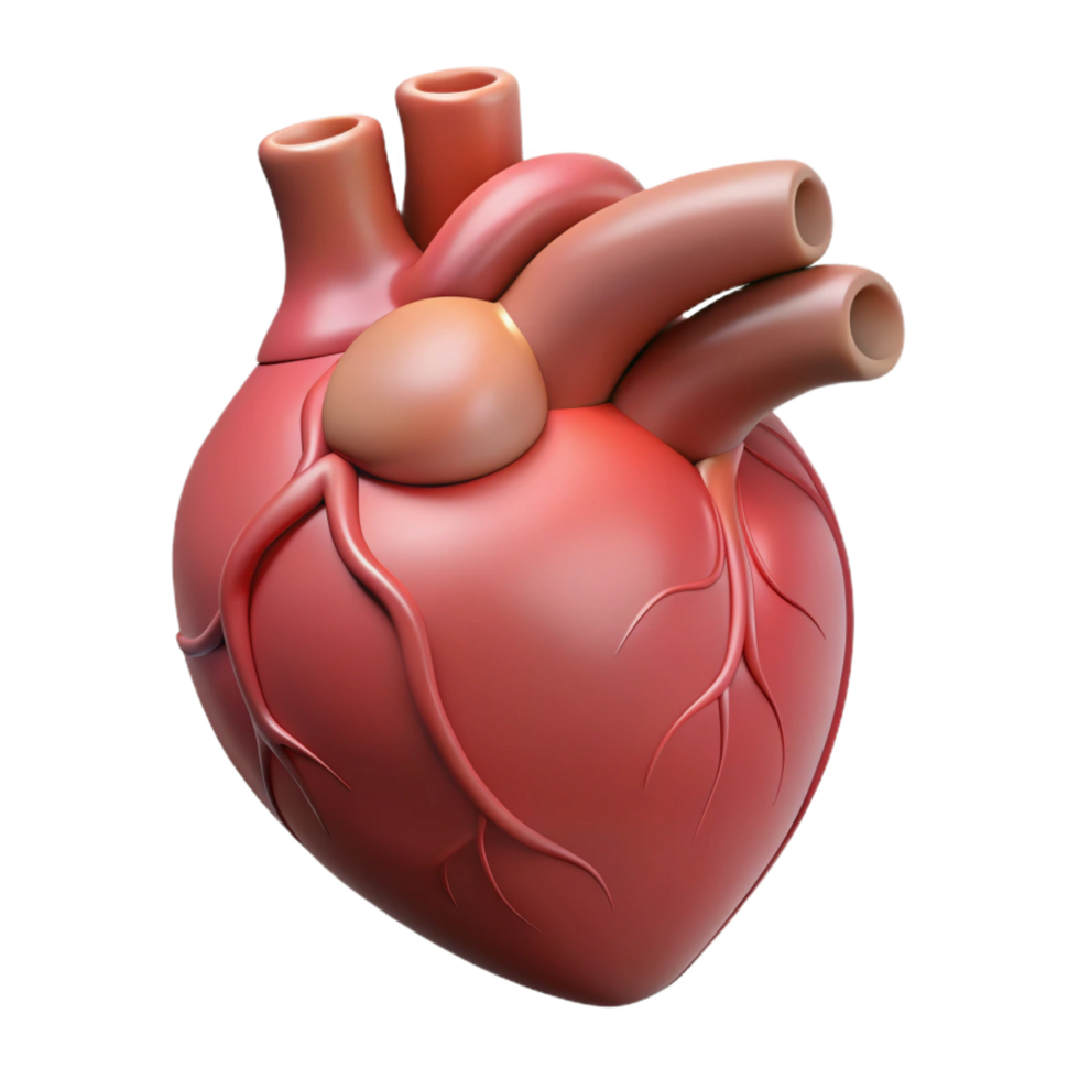 immaculate coastal A single, beating human heart, anatomically accurate. NO BACKGROUND with Transparent Background. high quality png