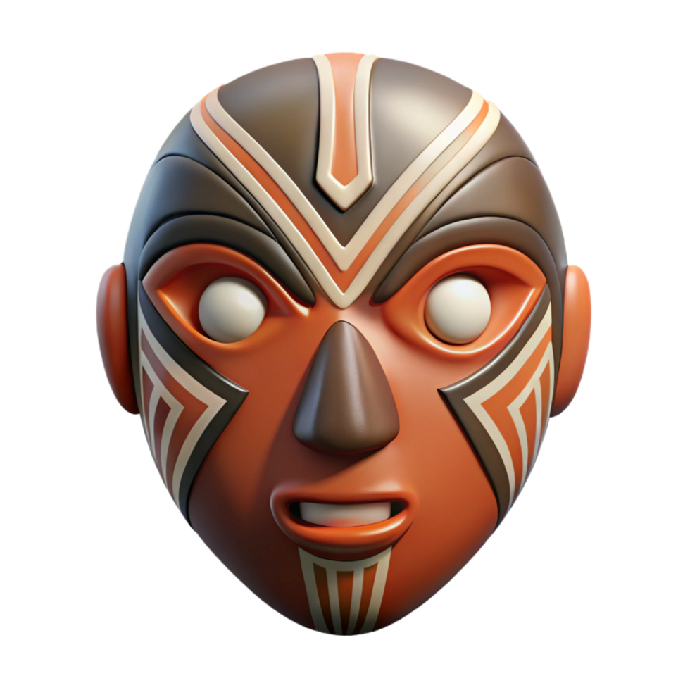magnificent gothic A single, abstract mask with tribal markings. NO BACKGROUND with Transparent Background. high quality png