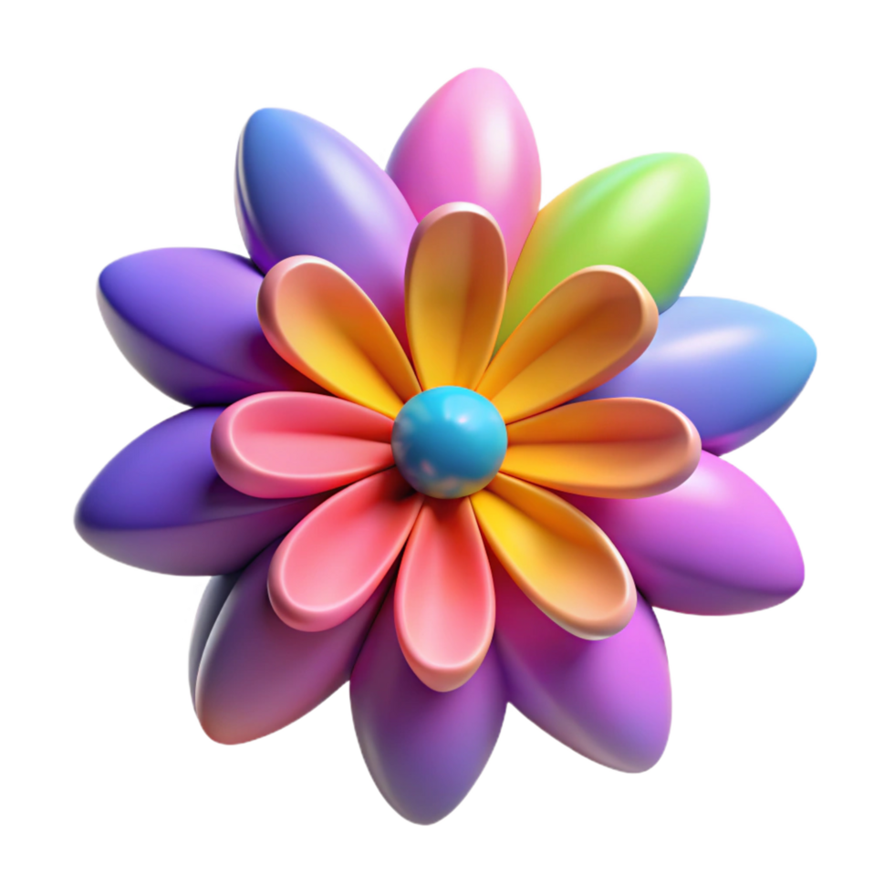 wonderful melancholic elegant A single, abstract flower blossom with colorful petals. NO BACKGROUND with Transparent Background. artisan png
