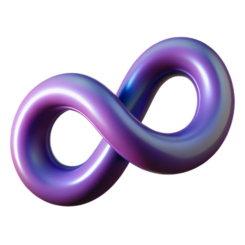 pristine calm contemporary A single, abstract shape representing infinity. NO BACKGROUND with Transparent Background. genuine png