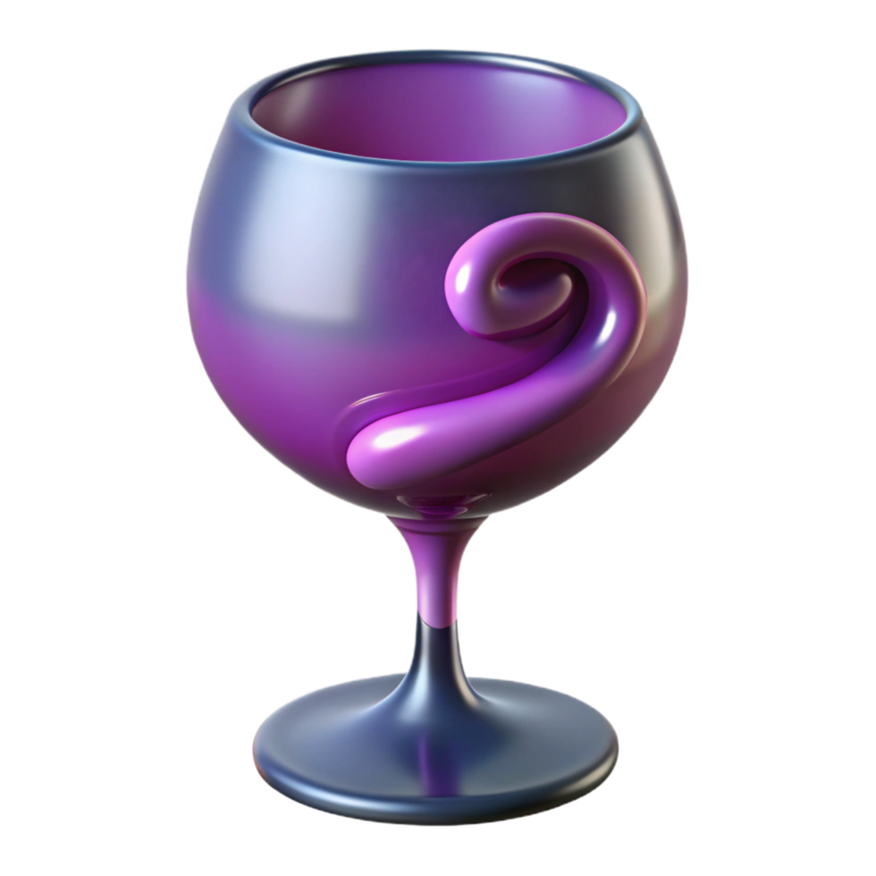stunning gothic A single, stylized wine glass with a swirling liquid inside. NO BACKGROUND with Transparent Background. perfect clarity png