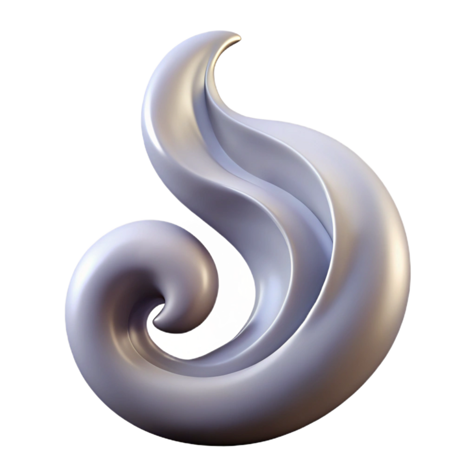 fascinating melancholic tropical A single, abstract swirl of smoke. NO BACKGROUND with Transparent Background. impeccable png