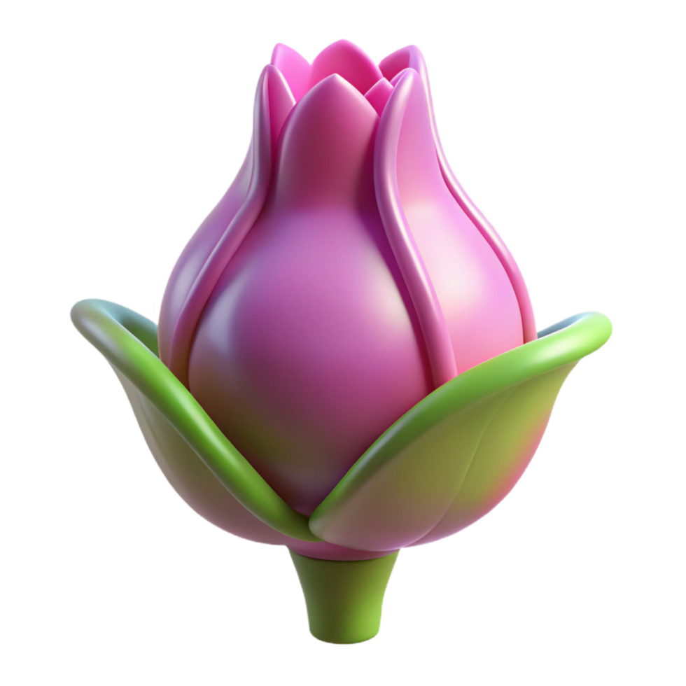 serene quintessential A single, detailed flower bud about to bloom. NO BACKGROUND with Transparent Background. png