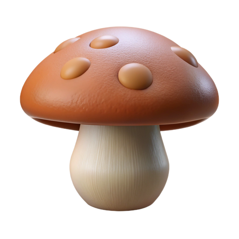 serene organic A single, detailed mushroom cap with intricate textures. NO BACKGROUND with Transparent Background. authentic png