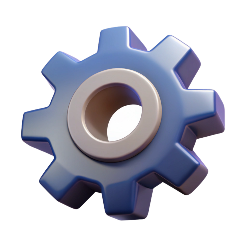 melancholic majestic A single, stylized gear with intricate teeth. NO BACKGROUND with Transparent Background. flawless png