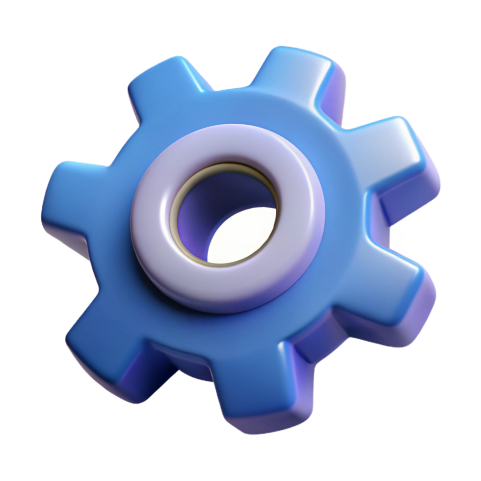 nostalgic extraordinary A single, stylized gear with intricate teeth. NO BACKGROUND with Transparent Background. detailed png