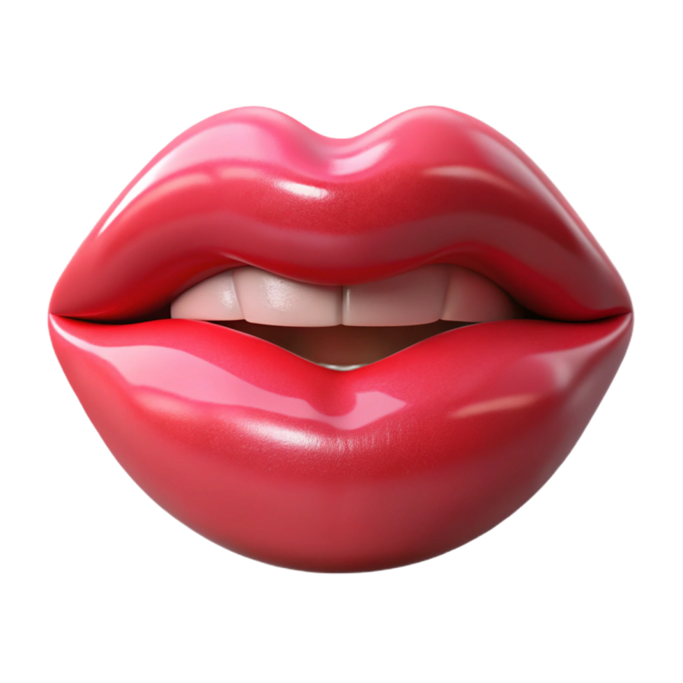 striking traditional A single, realistic human lips. NO BACKGROUND with Transparent Background. crisp png