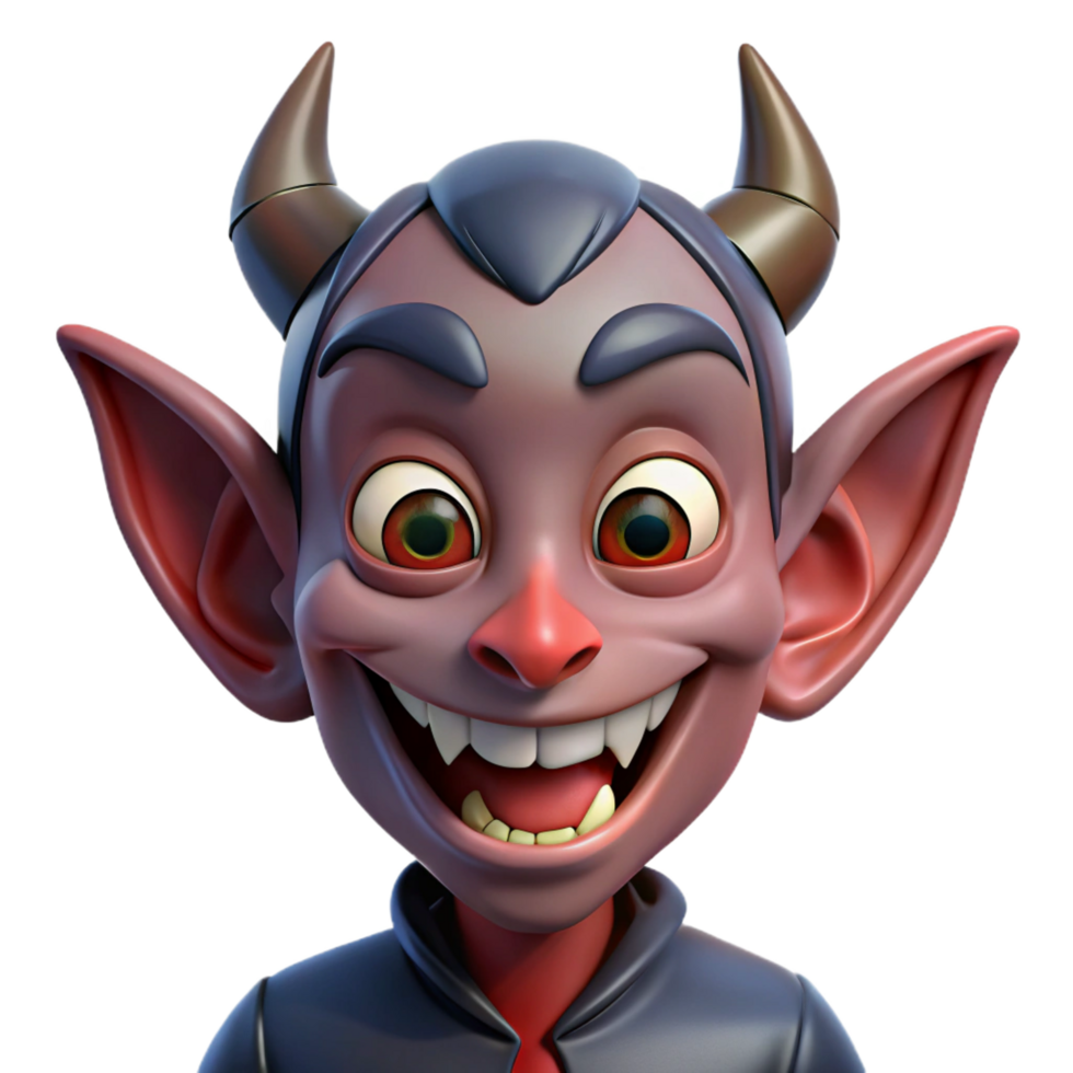 memorable gothic A mischievous imp with pointed ears and a wicked grin. NO BACKGROUND with Transparent Background. 8K png