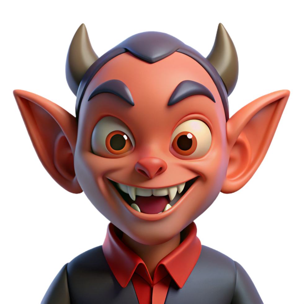 stunning distinctive A mischievous imp with pointed ears and a wicked grin. NO BACKGROUND with Transparent Background. png