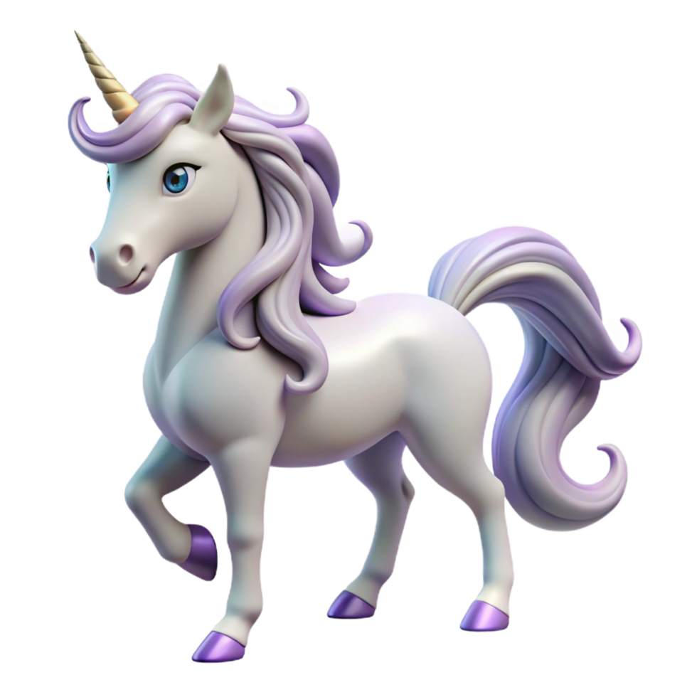 sumptuous creative A mystical unicorn with a spiraling horn and a flowing white mane. NO BACKGROUND with Transparent Background. top-tier png